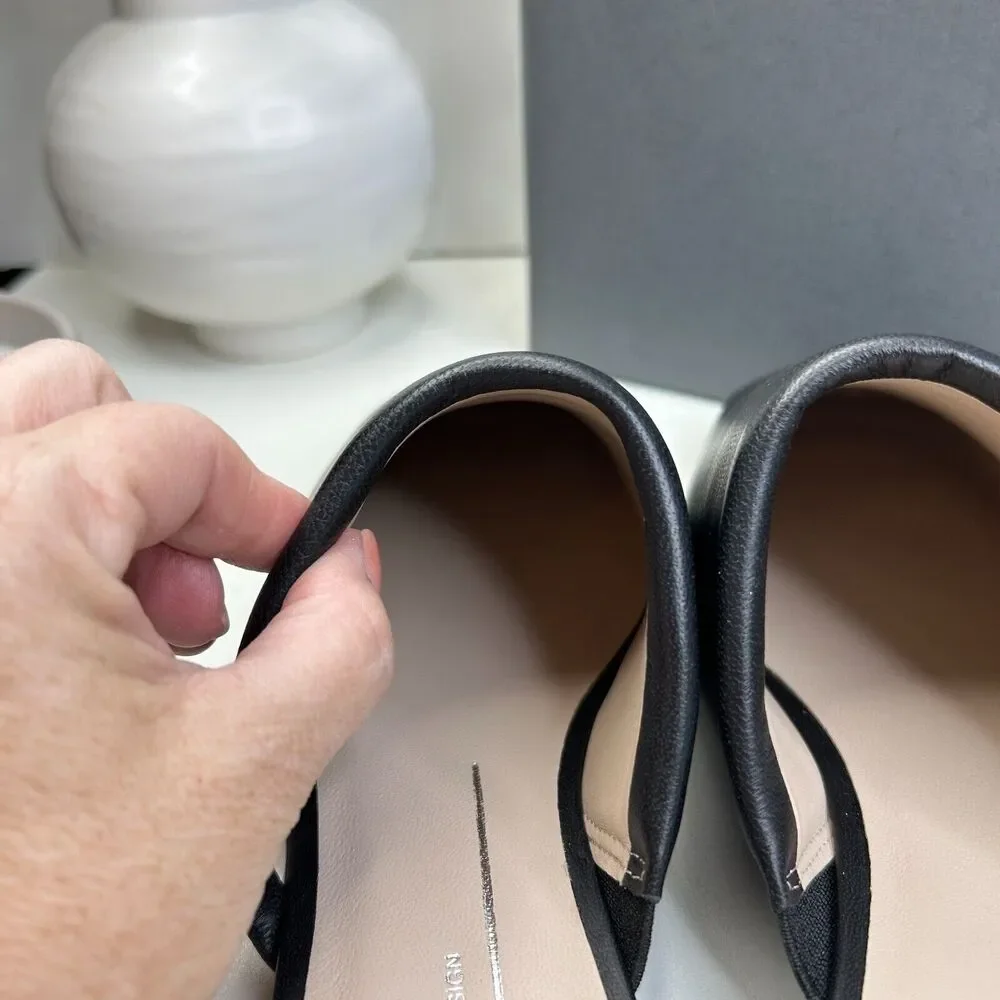 ECCO Anine Squared Buttery Soft Leather Flats Black 208293 Women's 40/9.5 NWB